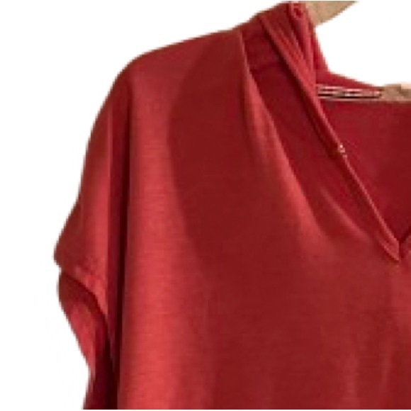 Jane & Delancey Orange Hooded Short Sleeve Sweatshirt XL Y2K Revival Boho Sporty - Picture 4 of 7